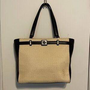 Kate Spade Black and Tan Woven Tote